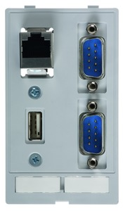 Daten-Modul, 2 x D-Sub Stecker, 9-polig/RJ45 Buchse/USB-Buchse Typ A 3.0 auf 2 x D-Sub Stecker, 9-polig/RJ45 Buchse/USB-Buchse Typ A 3.0, 39500020117