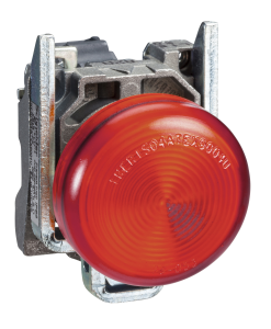 Meldeleuchte, Bund rund, rot, Frontring silber, Einbau-Ø 22 mm, XB4BV64