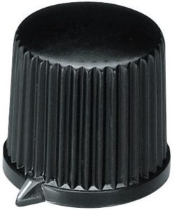 Zeigerknopf, 6 mm, Kunststoff, schwarz, Ø 20.7 mm, H 19.7 mm, A1312560