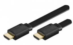 High Speed HDMI with Ethernet Kabel, Flachkabel, schwarz, 10m