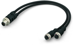 Sensor-Aktor Kabel, M12-Kabeldose, gerade auf M12-Kabelstecker, gerade, 4-polig, 1 m, PUR, schwarz, 4 A, 756-5516/040-010