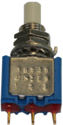 Drucktaster, 1-polig, blau, unbeleuchtet, 1 A/125 V, Einbau-Ø 6.5 mm, 18535AD