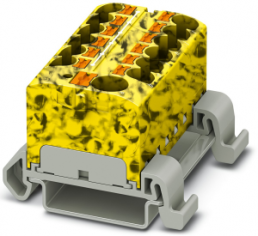 Verteilerblock, Push-in-Anschluss, 0,2-6,0 mm², 13-polig, 32 A, 6 kV, gelb/schwarz, 3273766