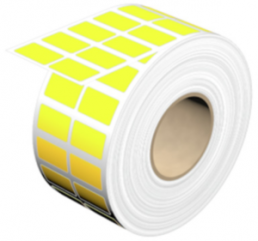 Baumwollgewebe Etikett, (L x B) 20 x 12 mm, gelb, Rolle mit 2000 Stk