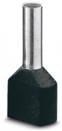 Isolierte Doppel-Aderendhülse, 1,5 mm², 16 mm/8 mm lang, schwarz, 3200823
