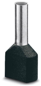 Isolierte Doppel-Aderendhülse, 1,5 mm², 18 mm/10 mm lang, schwarz, 3201534