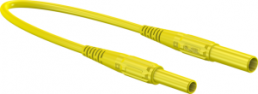 Messleitung mit (4 mm Stecker, gefedert, gerade) auf (4 mm Stecker, gefedert, gerade), 1 m, gelb, PVC, 1,0 mm², CAT III