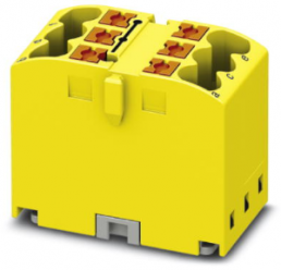 Verteilerblock, Push-in-Anschluss, 0,14-4,0 mm², 6-polig, 24 A, 6 kV, gelb, 3273270