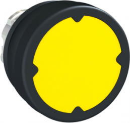 Drucktaster, tastend, Bund rund, gelb, Frontring silber, Einbau-Ø 22 mm, ZB4BC580