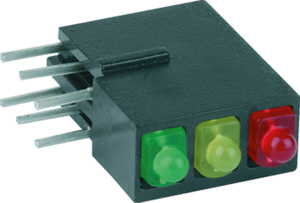 LED-Signalleuchte, rot/gelb/grün, 17 mcd, RM 2.54 mm, LED Anzahl: 3
