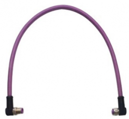 Sensor-Aktor Kabel, M12-Kabelstecker, abgewinkelt auf M12-Kabeldose, abgewinkelt, 4-polig, 1.5 m, TPE, violett, 21349091487015