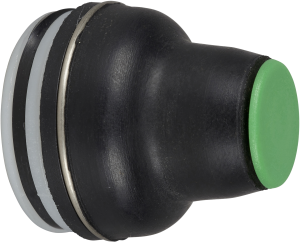 Drucktaster, tastend, Bund rund, grün, Frontring schwarz, Einbau-Ø 22 mm, XACB9223