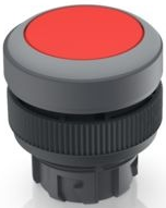 Drucktaster, unbeleuchtet, tastend, Bund rund, rot, Frontring lichtgrau, Einbau-Ø 22.3 mm, 1.30.240.101/0308