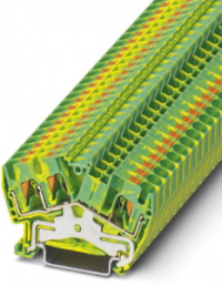 Schutzleiter-Reihenklemme, Push-in-Anschluss, 0,2-6,0 mm², 3-polig, 8 kV, gelb/grün, 3213606
