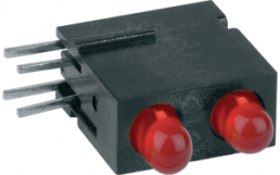 LED-Signalleuchte, rot, 30 mcd, RM 2.54 mm, LED Anzahl: 2