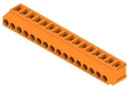 Leiterplattenklemme, 16-polig, RM 5 mm, 0,2-2,5 mm², 15 A, Schraubanschluss, orange, 1234380000