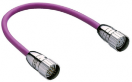 Sensor-Aktor Kabel, M23-Kabelstecker, gerade auf M23-Kabeldose, gerade, 9-polig, 0.3 m, PUR, violett, 934636192