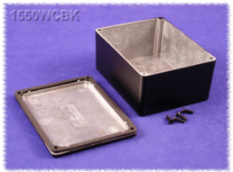 Aluminium Druckgussgehäuse, (L x B x H) 115 x 90 x 51 mm, schwarz (RAL 9005), IP66, 1550WCBK
