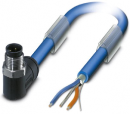 Sensor-Aktor Kabel, M12-Kabelstecker, abgewinkelt auf offenes Ende, 3-polig, 20 m, PVC, blau, 4 A, 1419101