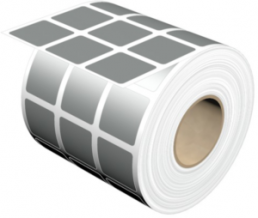 Polyester Etikett, (L x B) 27 x 27 mm, silber, Rolle mit 5000 Stk