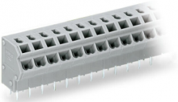 Leiterplattenklemme, 12-polig, RM 5 mm, 0,25-0,75 mm², 10 A, Push-in, grau, 254-162