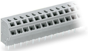 Leiterplattenklemme, 3-polig, RM 5 mm, 0,25-0,75 mm², 10 A, Push-in, grau, 254-153