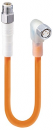 Sensor-Aktor Kabel, M8-Kabelstecker, gerade auf M12-Kabeldose, abgewinkelt, 3-polig, 1 m, orange, 934753002