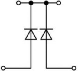 Doppelstock-Diodenklemme, Federklemmanschluss, 0,08-4,0 mm², 2-polig, 500 mA, grau, 281-635/281-489