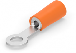 Isolierter Ringkabelschuh, 0,8-1,65 mm², AWG 18 bis 16, 4 mm, M3,5, orange