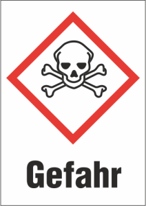 Gefahrgut-Schild, Symbol: GHS06/Text: "Gefahr", (B) 37 mm, Kunststoff, 013.30-9-37X26-W1 / 36 ST