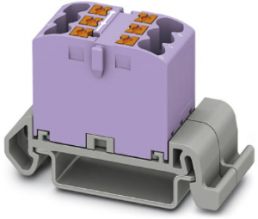 Verteilerblock, Push-in-Anschluss, 0,14-4,0 mm², 6-polig, 24 A, 8 kV, violett, 3273148