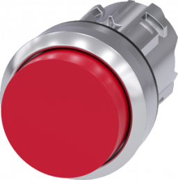 Drucktaster, unbeleuchtet, Bund rund, rot, Einbau-Ø 22.3 mm, 3SU1050-0BA20-0AA0