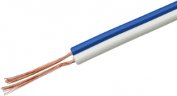 PVC Flachleitung, trennbar, 2 x 0,14 mm², weiß/blau