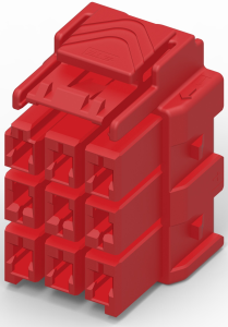 Steckergehäuse, 9-polig, RM 6 mm, gerade, rot, 6-1971876-3