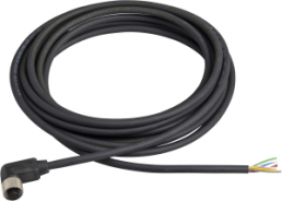 Sensor-Aktor Kabel, M12-Kabeldose, abgewinkelt auf offenes Ende, 8-polig, 5 m, PUR, schwarz, XZCP53P11L5
