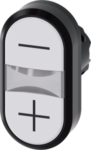 Doppeldrucktaster, unbeleuchtet, tastend, Bund oval, weiß, Einbau-Ø 22.3 mm, 3SU1000-3AB66-0AL0