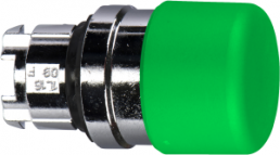 Drucktaster, tastend, Bund rund, grün, Frontring silber, Einbau-Ø 22 mm, ZB4BC34