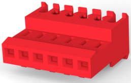 Buchsengehäuse, 6-polig, RM 2.54 mm, abgewinkelt, rot, 3-640620-6