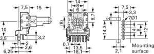 RK14 K122 10K LIN ALPS Potentiometers