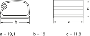 Befestigungssockel, max. Bündel-Ø 5 mm, PVC, grau, selbstklebend, (L x H) 19.81 x 11.9 mm