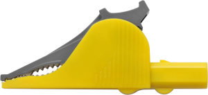 Sicherheits-Abgreifklemme, gelb, max. 32 mm, L 92 mm, CAT III, Buchse 4 mm, SAK 6675 NI / GE