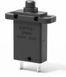 Thermischer Geräteschutzschalter, 1-polig, 0.3 A, 28 V (DC), 250 V (AC), Flachstecker 6,3 x 0,8 mm, Flanschmontage, IP40