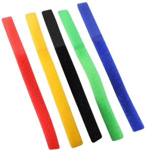 Klettkabelbinder-Set, Nylon, (L x B) 215 x 16 mm, schwarz/rot/gelb/grün/blau