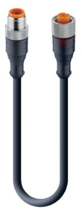 Sensor-Aktor Kabel, M12-Kabelstecker, gerade auf M12-Kabeldose, gerade, 3-polig, 3 m, PUR, schwarz, 4 A, 25976