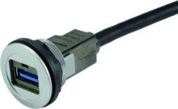 USB 3.0 Kabel für Frontplattenmontage, USB Buchse Typ A auf USB Stecker Typ A, 1 m, silber