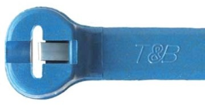 Kabelbinder mit Stahlzunge, Polypropylen, (L x B) 186 x 4.8 mm, Bündel-Ø 3.5 bis 45 mm, blau, UV-beständig, -40 bis 85 °C