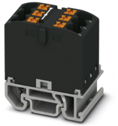 Verteilerblock, Push-in-Anschluss, 0,14-4,0 mm², 6-polig, 24 A, 8 kV, schwarz, 3274114