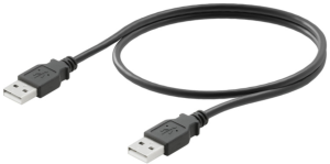 USB Anschlussleitung, USB Stecker Typ A auf USB Stecker Typ A, 0.5 m, schwarz