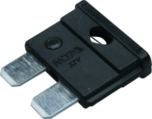KFZ-Flachsicherung, 1 A, 32 V, schwarz, (L x B x H) 19 x 5.5 x 20 mm, 340017