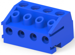 Leiterplattenklemme, 4-polig, RM 5 mm, 0,2-1,4 mm², 10 A, Schraubanschluss, blau, 1776263-4